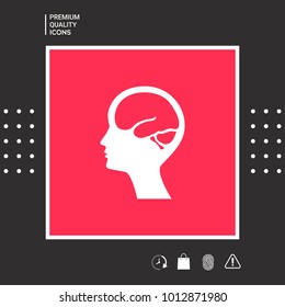 Head with brain symbol icon