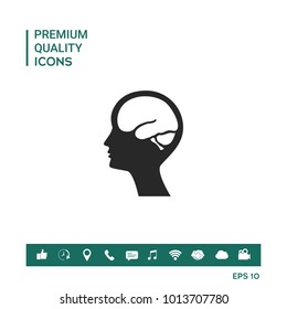 Head with brain symbol icon