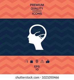 Head with brain symbol icon