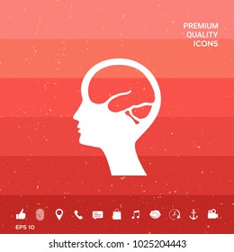 Head with brain symbol icon