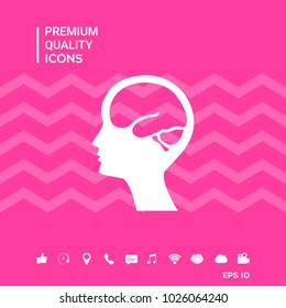 Head with brain symbol icon