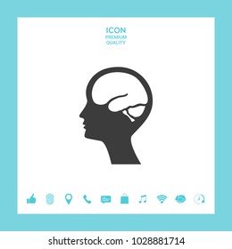 Head with brain symbol icon