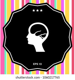 Head with brain symbol icon