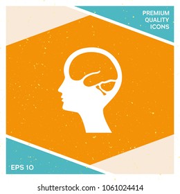 Head with brain symbol icon