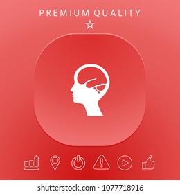 Head with brain symbol icon