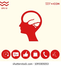 Head with brain symbol icon