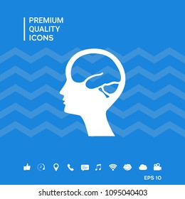 Head with brain symbol icon