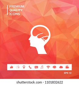 Head with brain symbol icon