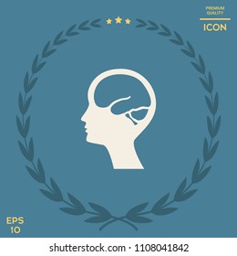 Head with brain symbol icon