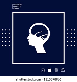 Head with brain symbol icon