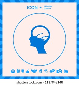 Head with brain symbol icon