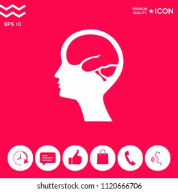 Head with brain symbol icon