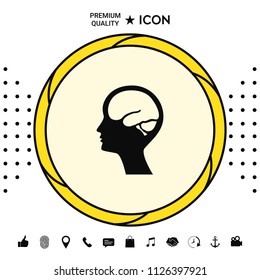 Head with brain symbol icon