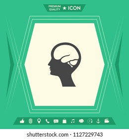 Head with brain symbol icon