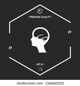 Head with brain symbol icon