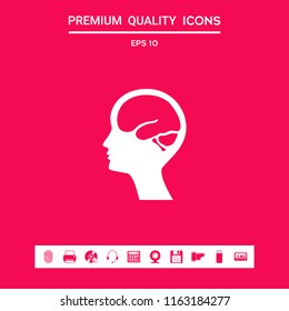 Head with brain symbol icon
