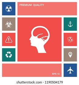Head with brain symbol icon