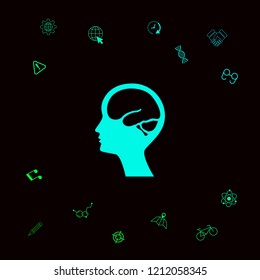 Head with brain symbol icon