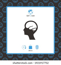 Head with brain symbol icon