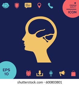 Head with brain symbol icon