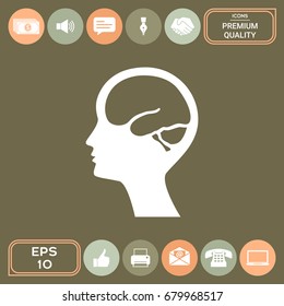 Head with brain symbol icon