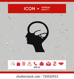 Head with brain symbol icon