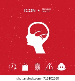 Head with brain symbol icon