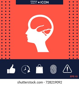 Head with brain symbol icon