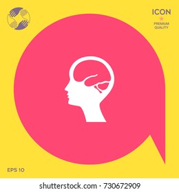 Head with brain symbol icon