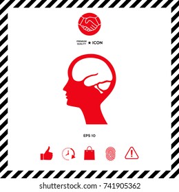 Head with brain symbol icon