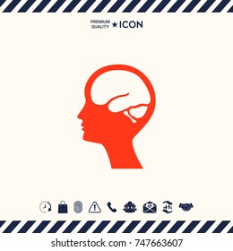 Head with brain symbol icon