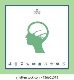 Head with brain symbol icon