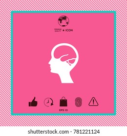 Head with brain symbol icon