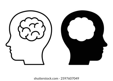Head with Brain Symbol Icon Vector Illustration.