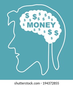 head and brain vector art