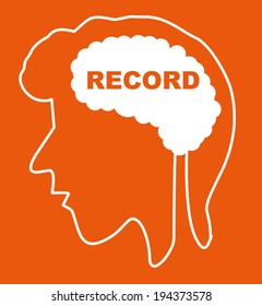 head and brain vector art