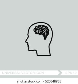 Head With Brain Vector Icon.