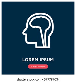 Head brain vector icon