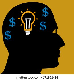 Head brain vector icon ,thinking man ,Head brain vector icon ,thinking man ,man head silhouette .