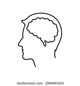 Cabeza con diseño de ilustración de vector cerebral. 