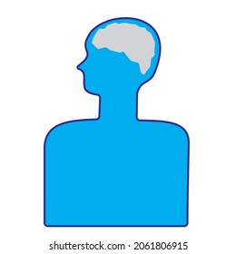 Head with brain vector illustration design. human head and brain vector icon. Mind concept.