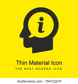 Head bright yellow material minimal icon or logo design