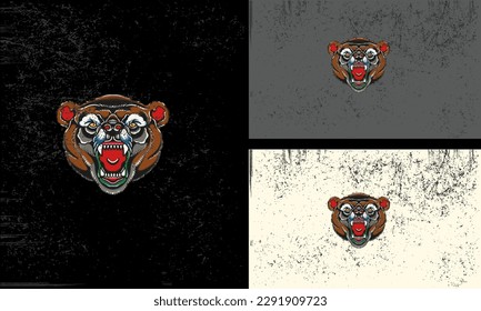 head brown bear vector illustration mascot design