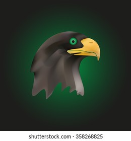 head of brown majestic eagle bird eps10