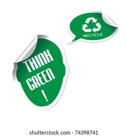 Head and  bubble recycle sticker,vector