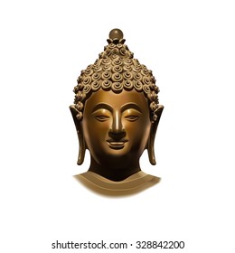Head of Buddha Subdoing Mara on white background