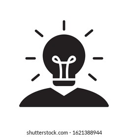 Head bulb icon in trendy flat style design. Vector graphic illustration. Suitable for website design, logo, app, and ui. EPS 10.