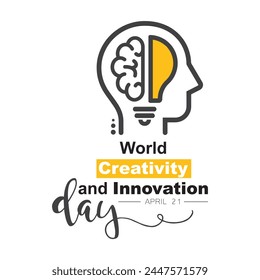 Head with a bulb, World Creativity and Innovation Day, April 21.