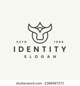 Head bull abstract logo vector simple minimalist