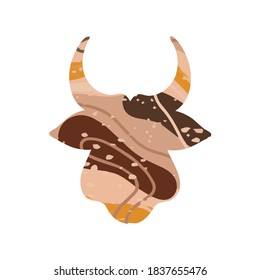 Head of a bull abstract silhouette. Symbol of 2021